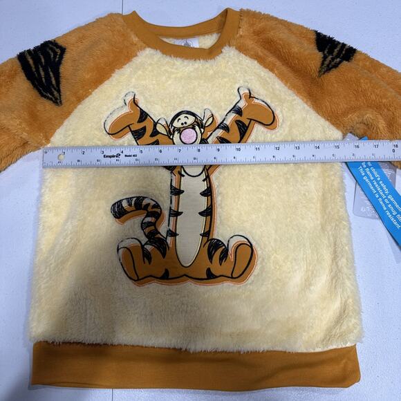 Disney Tigger Fleece Pajama Top Winnie the Pooh Kids 7/8 Snug Fit Orange - Picture 6 of 9